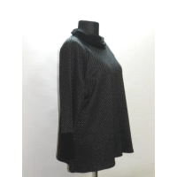 Tunika TRAPEZOWA z luźnym golfem - plaster miodu czarna